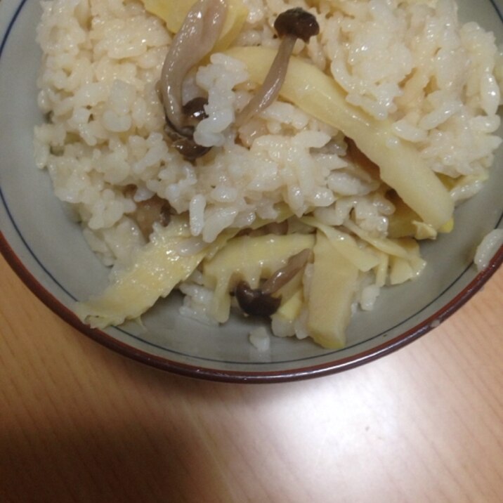 たけのこ&しめじの炊き込み御飯(*^^*)☆